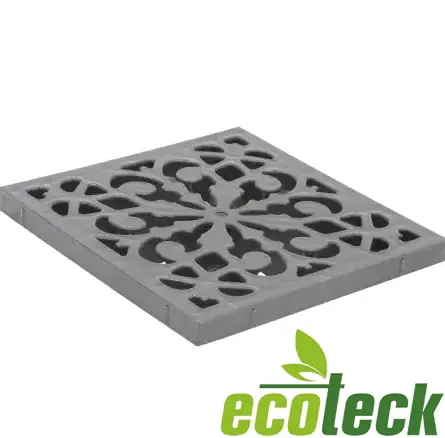 Решетка пластиковая к дождеприемнику 280х280х30 (металлик). Ecoteck. РБ.