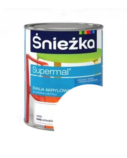 Акриловая эмаль для дерева и металла Sniezka. Белая. 0,8 л. Польша.