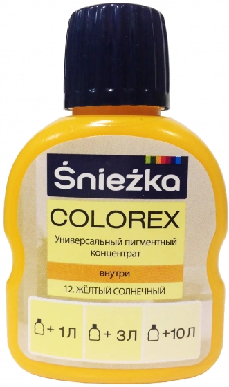 Колер Sniezka Colorex №12. Желто-солнечный. 100 мл. Польша.