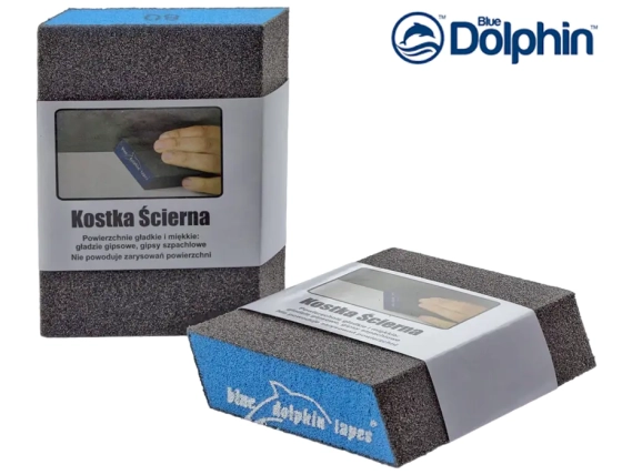 Губка шлифовальная с двумя скошенными краями Blue Dolphin. 110x75x25 мм Р150. Китай.