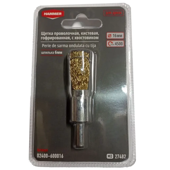 Щетка-крацовка кистевая гофр. 16 мм HAMMER (02400-600016)