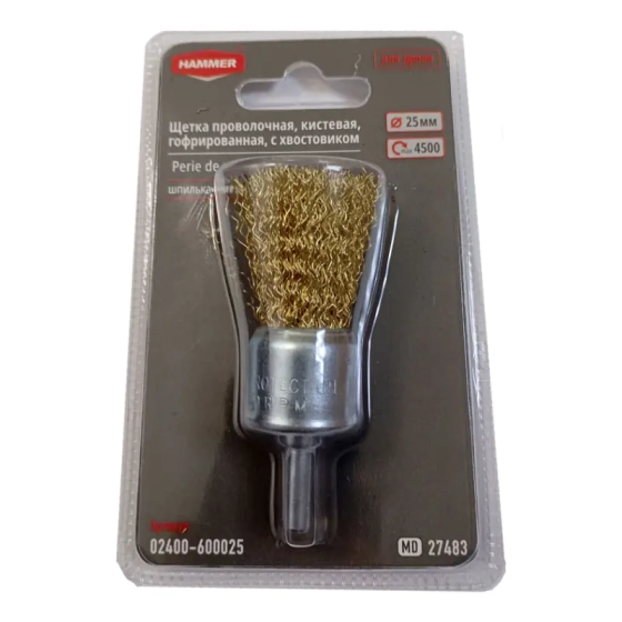 Щетка-крацовка кистевая гофр. 25 мм HAMMER (02400-600025)