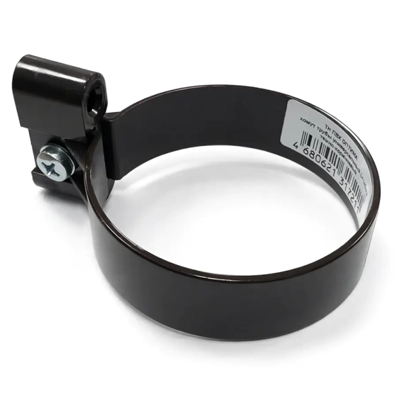 Хомут со шпилькой для трубы ПВХ Технониколь Оптима RAL 8019 (темно-кор.)