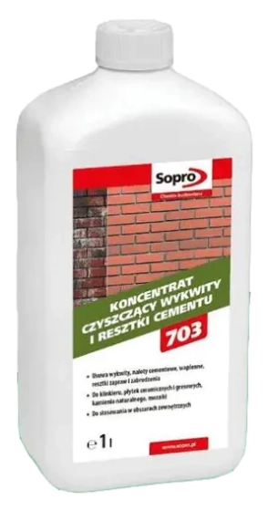 Концентрат Sopro ZA 703 для очистки высолов и цемента 1 л. Польша.