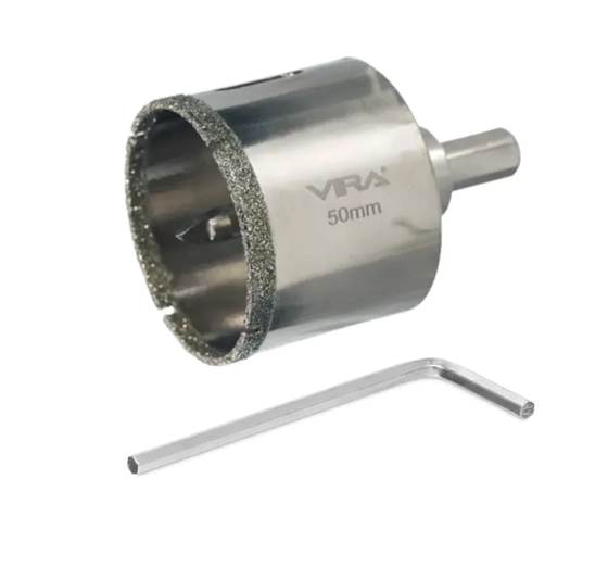 Коронка алмазная VIRA 50 мм. По керамике, керамограниту, камню. 559517. Китай.