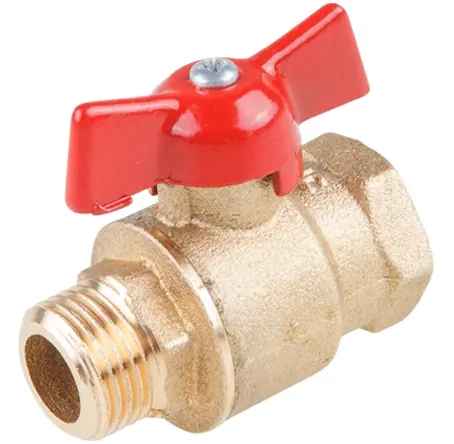 Кран шаровый латунный 1/2" ВР/НР (ручка-бабочка) Цветлит ZW10045