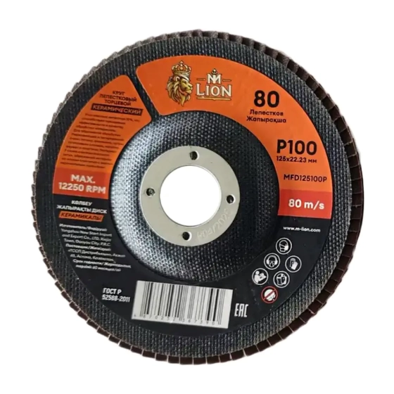 Круг лепестковый торцевой 125х22,2 мм P100 M-Lion