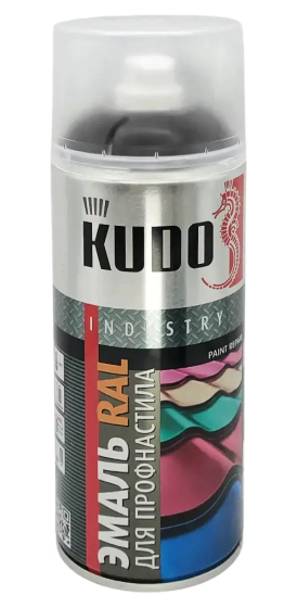 Эмаль аэрозольная для профнастила KUDO RAL 7024 (серый) 520 мл, KU-07024R