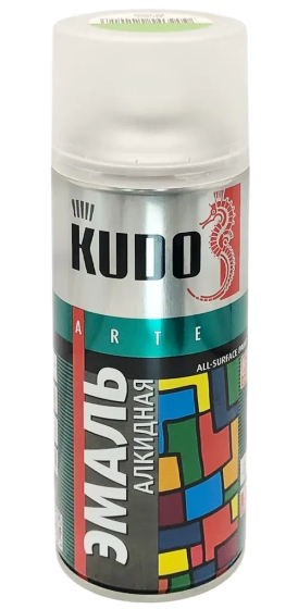 Эмаль аэрозольная универсальная KUDO RAL 6018 (салатовый) 520 мл, KU-10088