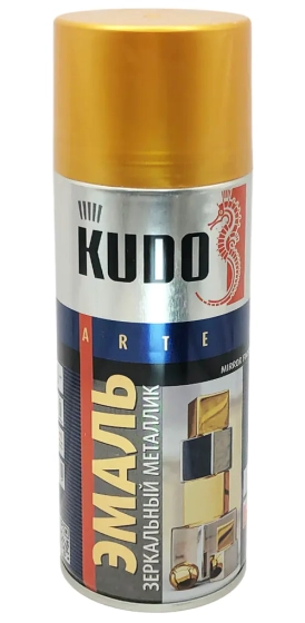 Эмаль аэрозольная универсальная KUDO (золото металлик зеркальный) 520 мл, KU-1034