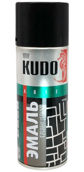 Эмаль аэрозольная универсальная KUDO RAL 9005 (черный глянцевый) 520 мл, KU-1002