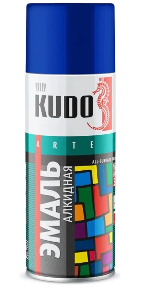 Эмаль аэрозольная универсальная KUDO KU-1011. RAL 5005 Синяя. 520 мл. РФ.