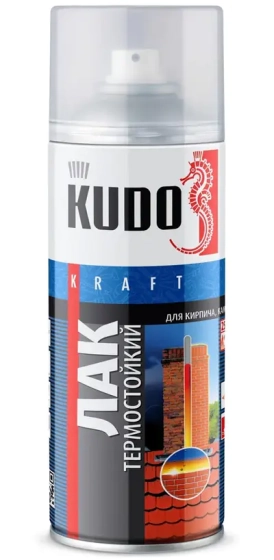 Лак термостойкий KUDO KU-9006. Прозрачный. 520 мл. РФ.