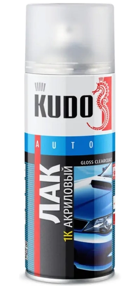 Лак акриловый KUDO KU-9010. Прозрачный. 520 мл. РФ.
