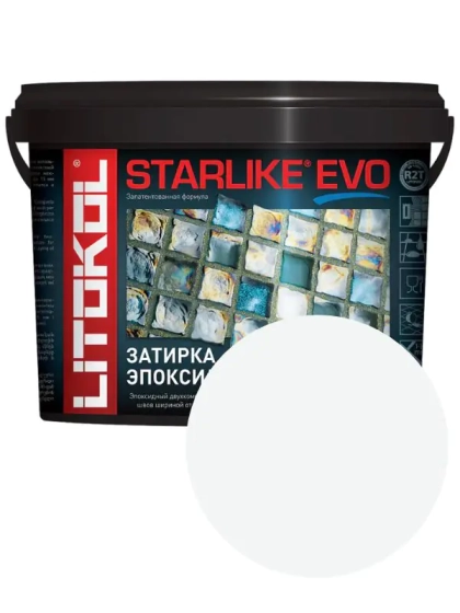 Эпоксидная фуга Litokol Starlike EVO S.100 Bianco Assoiuto. 1 кг. РФ.