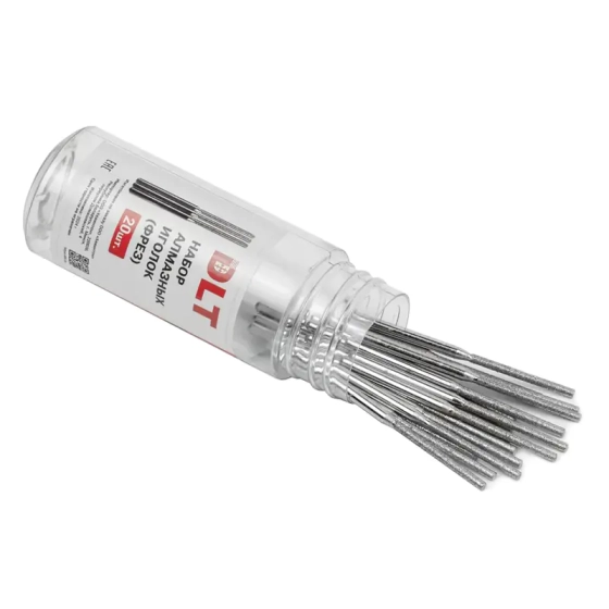 Набор алмазных иголок (фрез) 1 мм для гравера (20 шт) DLT 2936