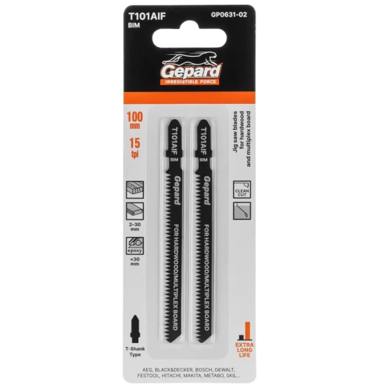 Пилка для лобзика по дереву T101AIF Gepard GP0631-02 (2 шт)
