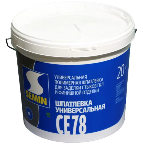 Шпатлевка финишная SEMIN СЕ-78 (белая крышка). 20 кг. РФ.