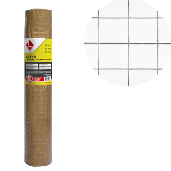 Сетка сварная оцинкованная 1 х 25 м Lihtar (ячейка 25 х 25) проволока 0,8 мм