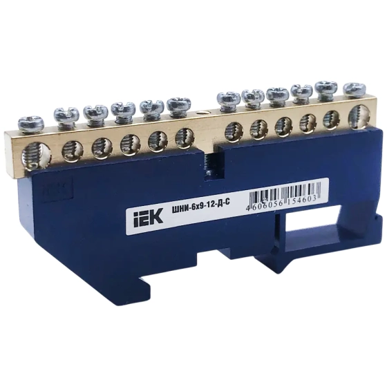 Шина N "ноль" на DIN-изол. 12 мест. ШНИ-6х9-12-Д-С IEK