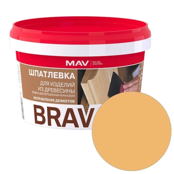 Шпатлевка готовая MAV Brava Profi-1 по дереву. Сосна. 0,7 кг. РБ.