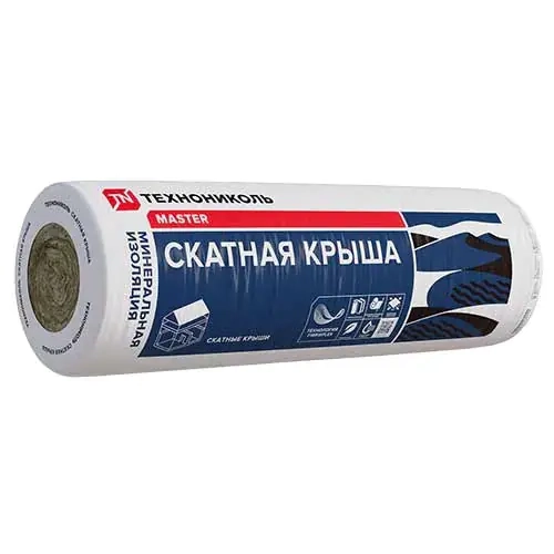 Утеплитель минеральная вата Технониколь Скатная крыша. Толщина 150 мм. Рулон 4,68 м.кв. РФ.