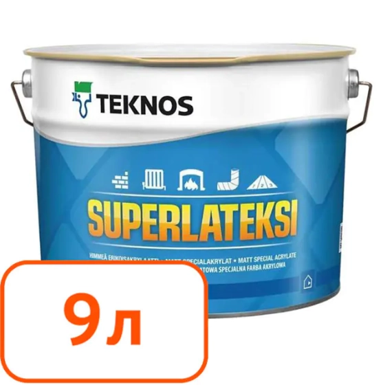 Краска Teknos Superlateksi Base 1. 9 л. Финляндия.