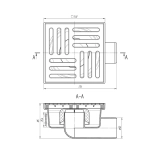 Трап для душа АНИ пласт горизонтальный 105x105/50 (TA5110)