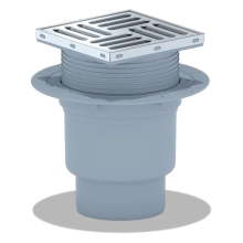 Трап для душа АНИ пласт вертикальный регулируемый 105x105/110 (TA1712)