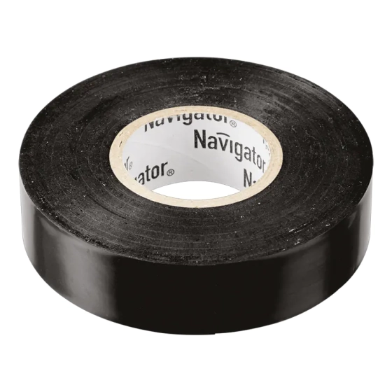 Изолента ПВХ черная 19 мм х 20 м Navigator