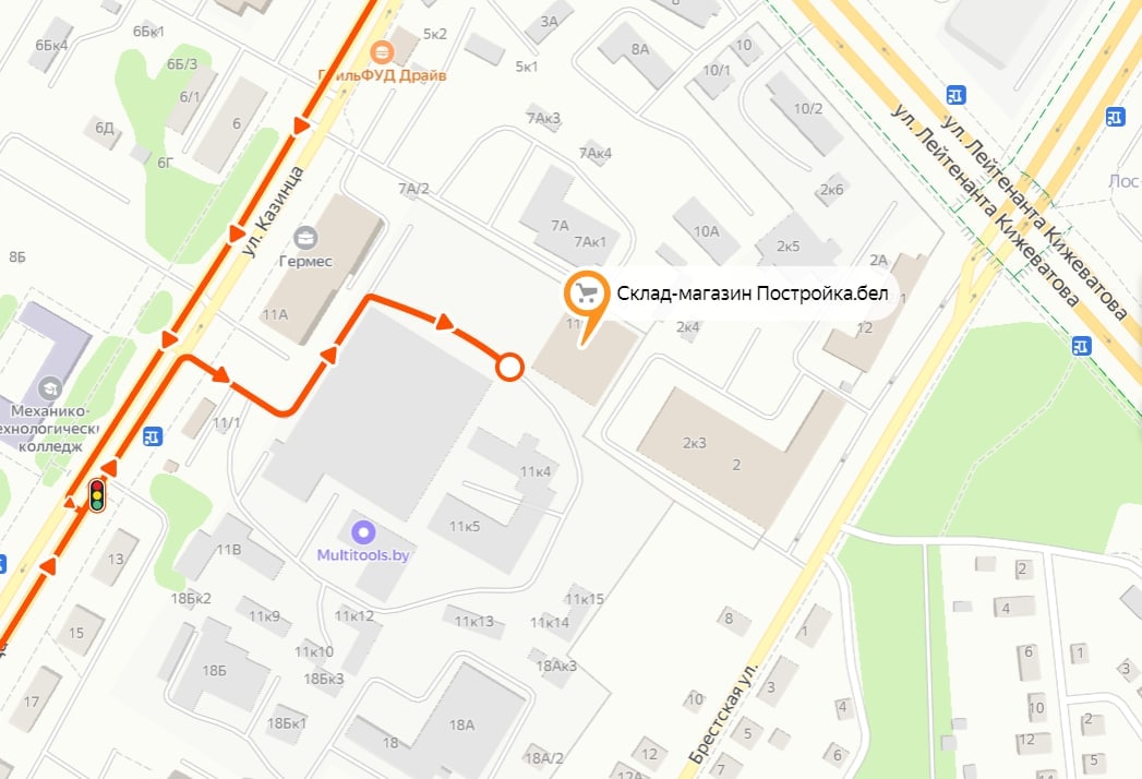 схема проезда Постройка Казинца