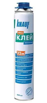 Клей пена KNAUF профессиональная под пистолет 850 мл. РФ.