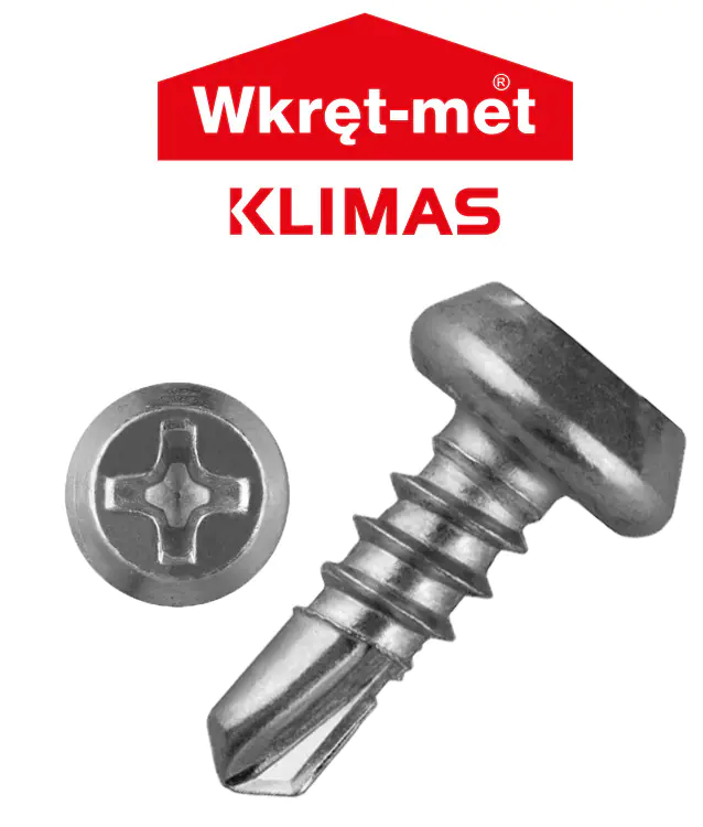 Саморез оцинк. Klimas KSTEX B 3,5*9,5. Со сверлом. 1000 шт. Польша.