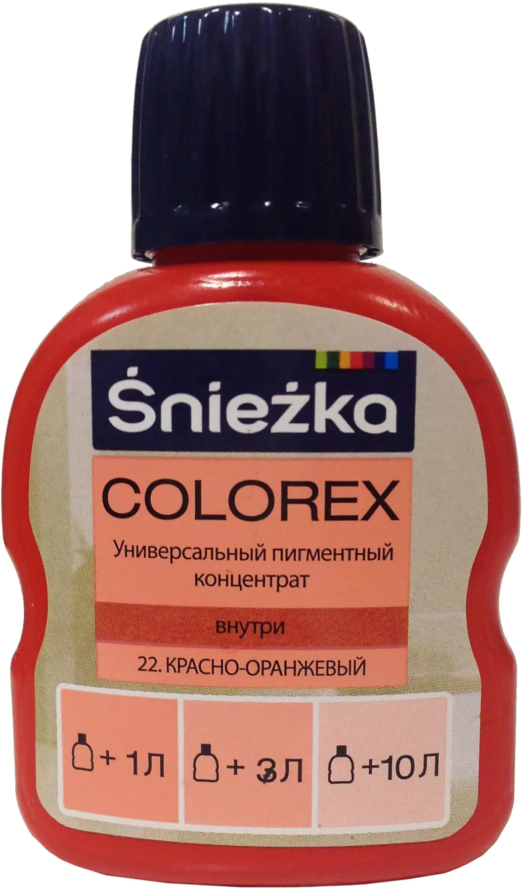 Колер Sniezka Colorex №22. Красно-оранжевый. 100 мл. Польша.