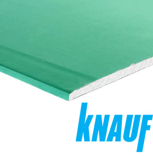 Гипсокартон KNAUF влагостойкий 9,5х1200х2500 мм. РБ