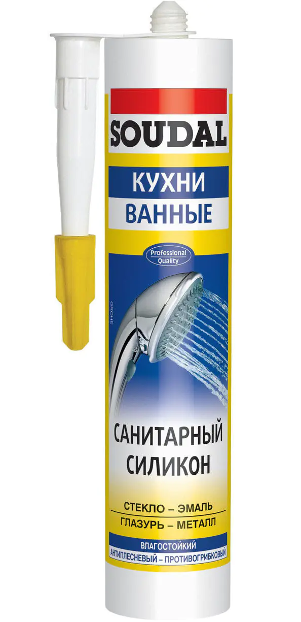 Силикон санитарный прозрачный Soudal. 280 мл. Бельгия.