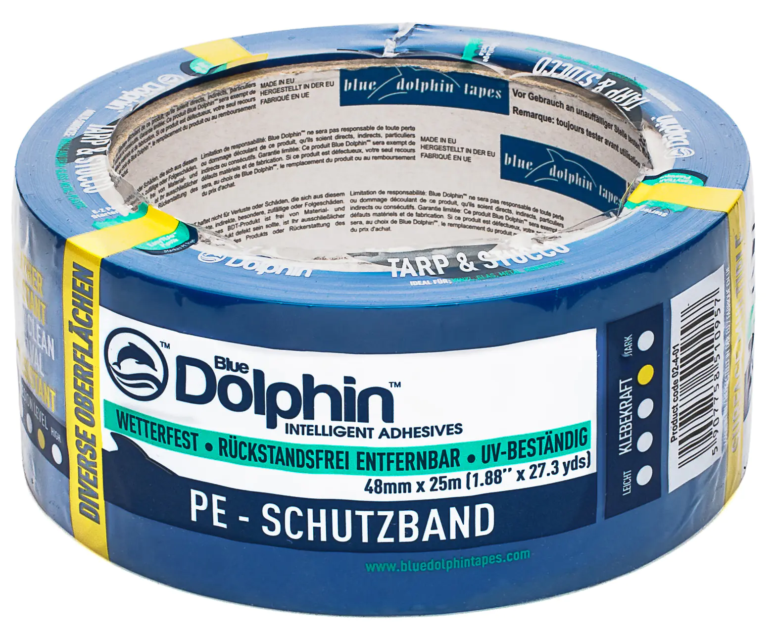 Лента малярная ПВХ голубая Blue Dolphin 25м х 48мм. Польша.