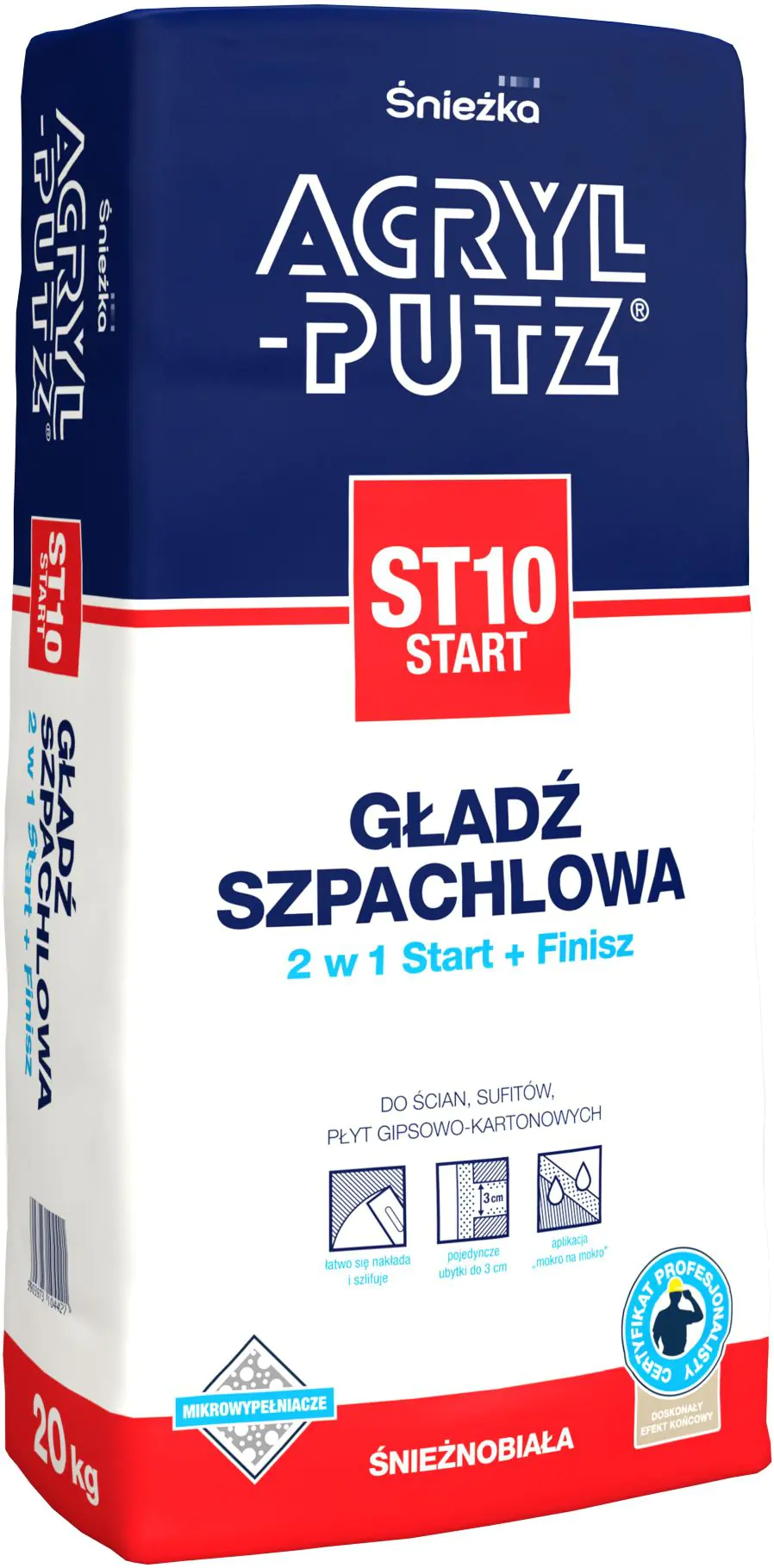 Шпатлевка ACRYL-PUTZ ST10. Старт-финиш. 20 кг. Польша.