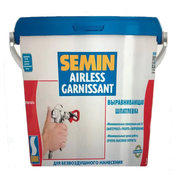 Шпатлёвка SEMIN AIRLESS GARNISSANT (синяя крышка). 25 кг. РФ.