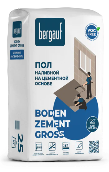 Самонивелир Bergauf Boden Zement Gross. 25 кг. РБ.