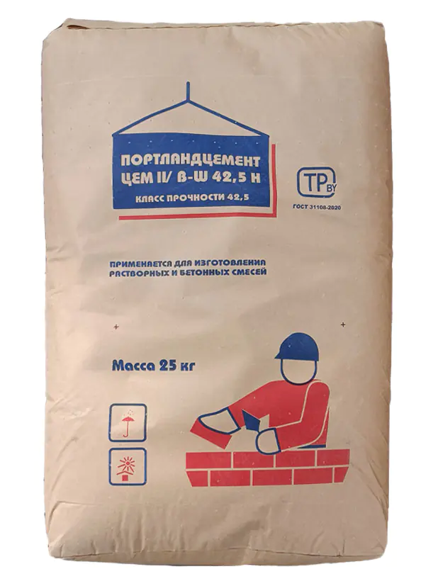 Цемент М500 Д20 ЦЕМ II 42,5 Н 25 кг. РБ.