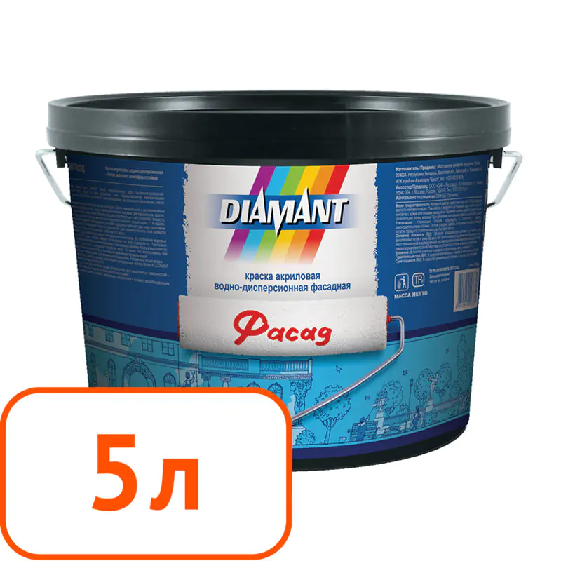 Краска акриловая DIAMANT Фасад. 5 л. РБ.