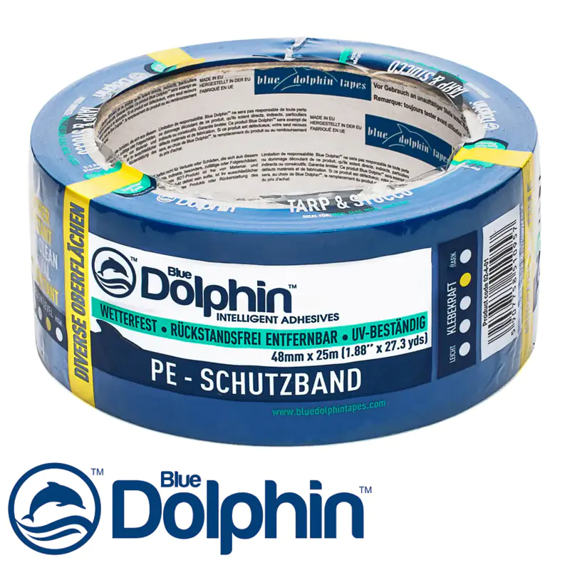 Лента малярная ПВХ голубая Blue Dolphin 48 мм х 50 м. Польша.