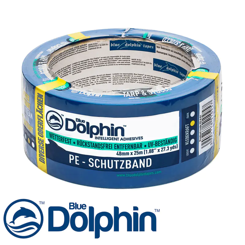 Лента малярная ПВХ голубая Blue Dolphin 48 мм х 25 м. Польша.