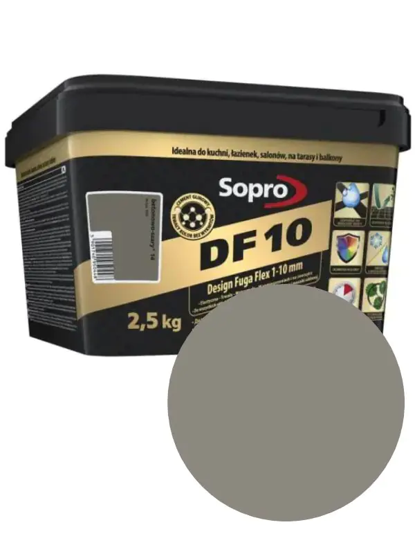 Фуга Sopro DF 10 №1062(22). Серый камень. 2,5 кг. Польша.