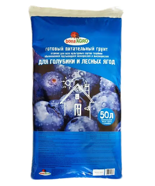 Грунт питательный bonaAGRO для голубики и лесных ягод (pH 3,5 – 4,0). 50 л. РБ.