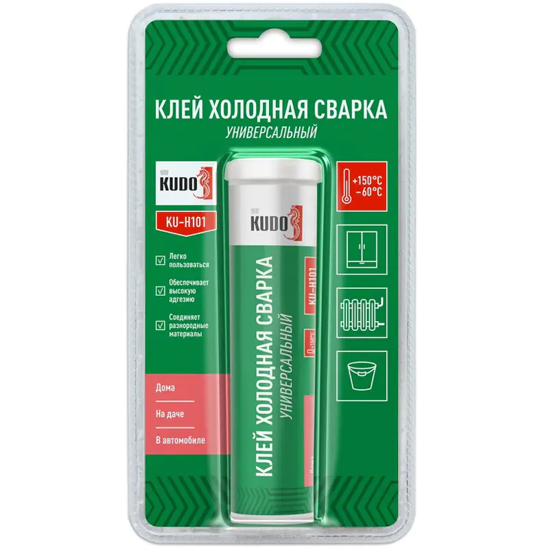 Клей KUDO "Холодная сварка" универсальный. 60 г. KU-H101. РФ.
