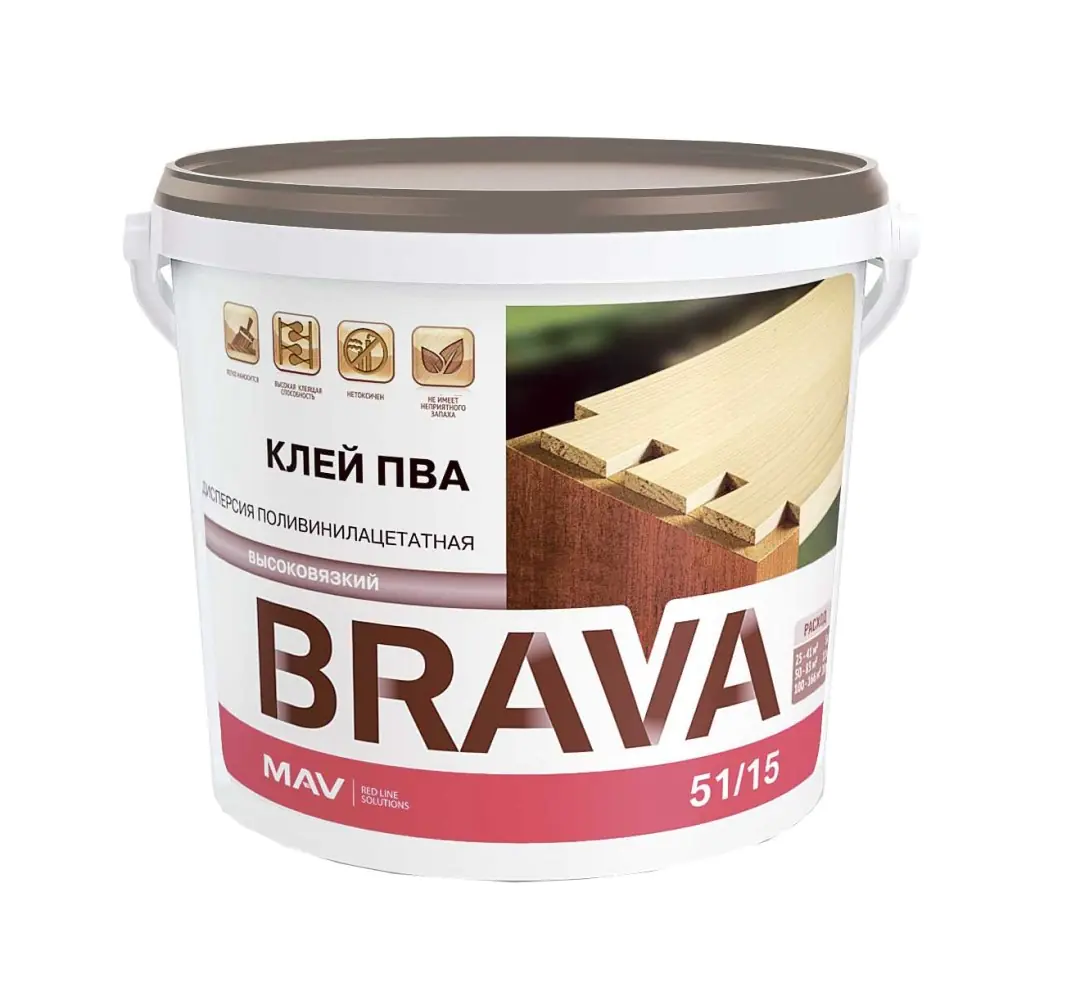 Клей ПВА Brava ДФ 51/15В MAV. 1 л. РБ.