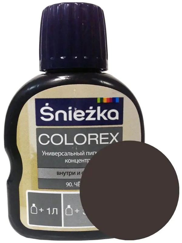 Колер Sniezka Colorex №90. Черный. 100 мл. Польша.