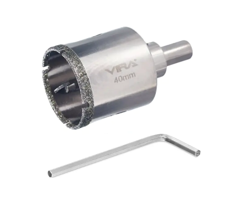 Коронка алмазная VIRA 40 мм. По керамике, керамограниту, камню. 559516. Китай.